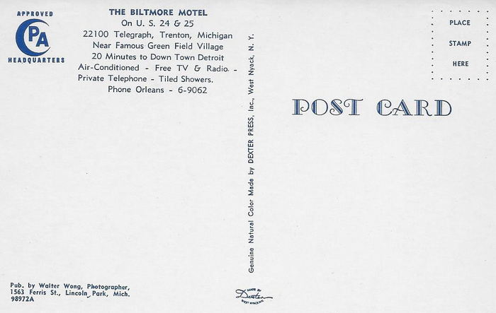 Biltmore Motel (Tourist Haven Motel) - Old Postcard (newer photo)